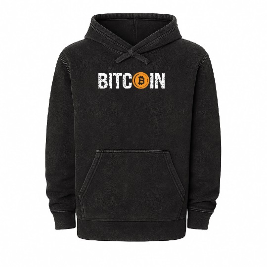 Bitcoin Mineral Wash Hoodies