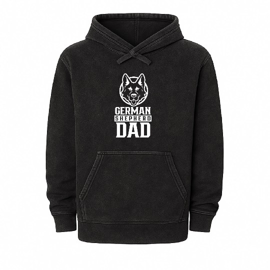 German Shepherd Dad Boy Guy German Sheperd Dog Mineral Wash Hoodies