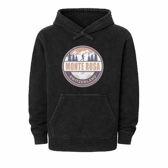 Monte Rosa Switzerland Swiss Alps Vintage Hiking Mineral Wash Hoodies