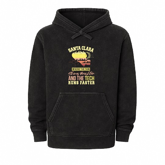 Santa Clara San Francisco United States Design Mineral Wash Hoodies