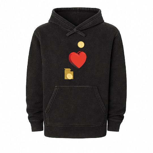 Alphabet ABC I Love You Funny, Money, Heart. Mineral Wash Hoodies