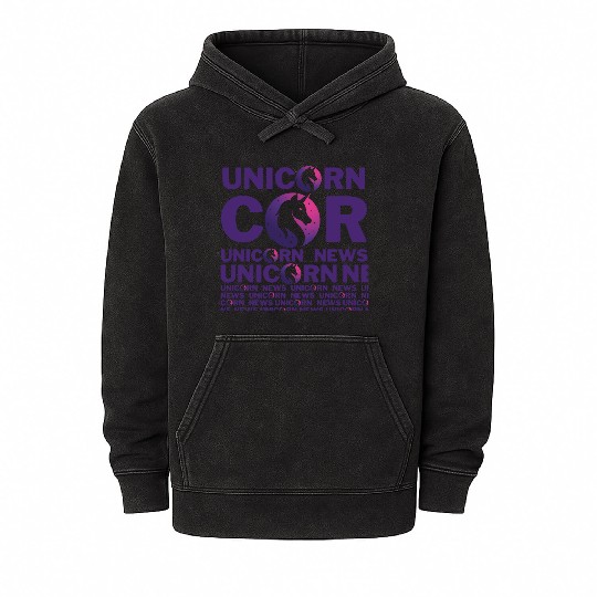 Unicorn News, Unicorn Lovers Mineral Wash Hoodies