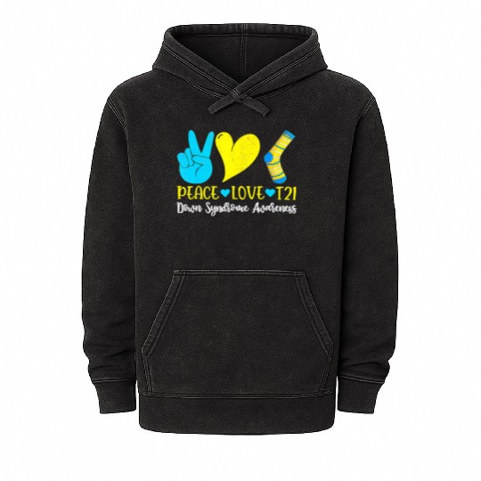 Hand Print Socks World Down Syndrome Awareness Day Mineral Wash Hoodies