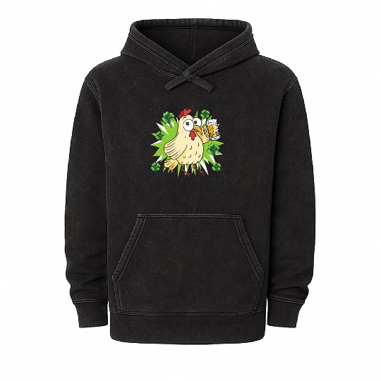 St Patricks Day ChickenSt. Patrick's Day Chicken Mineral Wash Hoodies