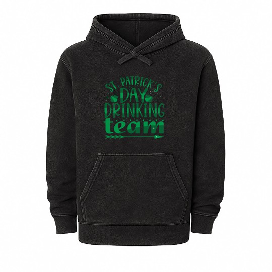 Patricks Day Drinking Team Mineral Wash Hoodies
