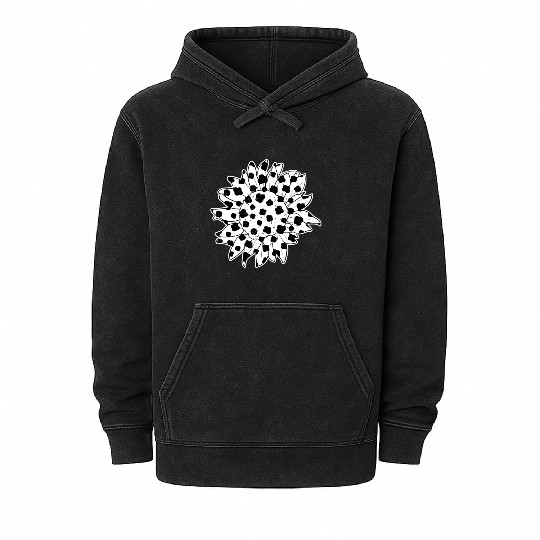 Sunflower Cow Print for Women Men Cow Lover Mineral Wash Hoodies