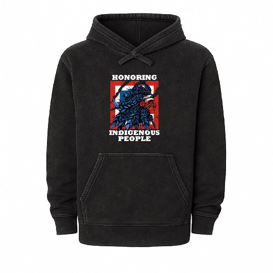 Honoring Indigenous People Heritage Native America Mineral Wash Hoodies