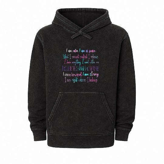 "I am" Self Love Mantra Mineral Wash Hoodies