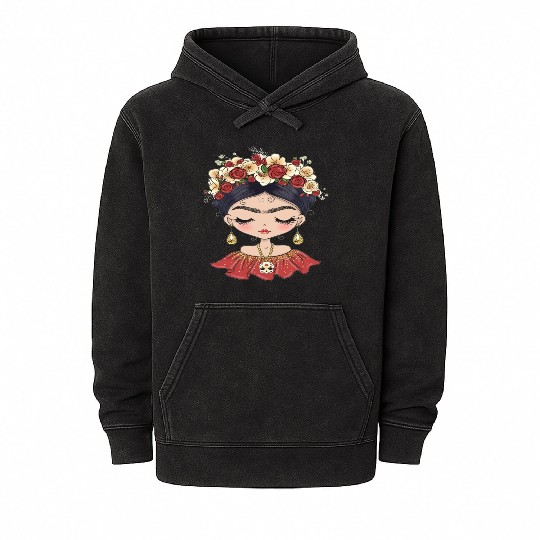 Frida Kahlo Mineral Wash Hoodies