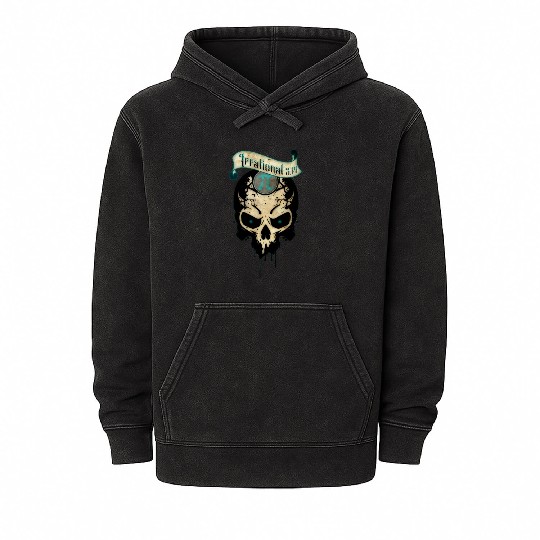 PI Day Irrational Skull Design Teal Edition Mineral Wash Hoodies