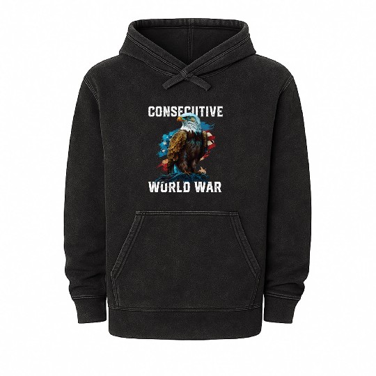 Consecutive World War American Veteran USA Fourth Mineral Wash Hoodies