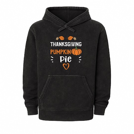 Thanksgiving Pumpkin Pie - Pumpkin Mineral Wash Hoodies