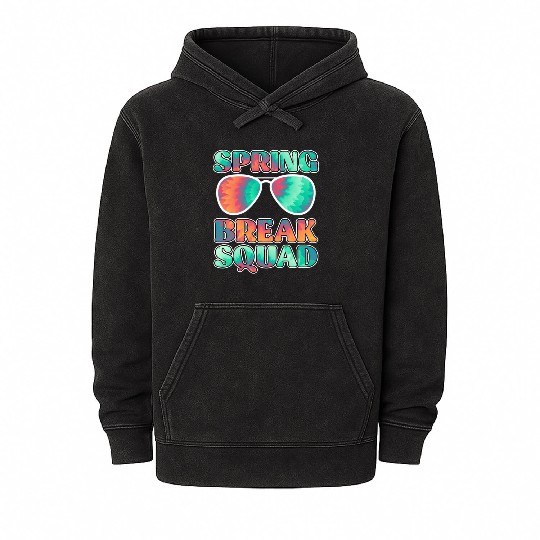 Spring Break Squad Summer Vacation Spring Break Mineral Wash Hoodies