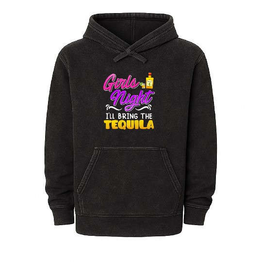 Girls Night I'll bring the Tequila Spring Break Mineral Wash Hoodies