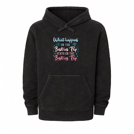Besties Trip Vacation with Friends Spring Break Mineral Wash Hoodies