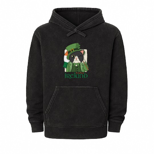 Ireland Tuxedo Cat Mineral Wash Hoodies