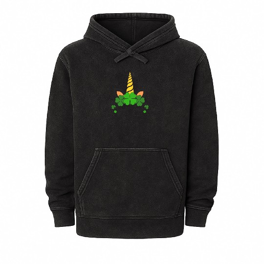 Lucky Unicorn, Magical St Patricks day, St Paddy C Mineral Wash Hoodies