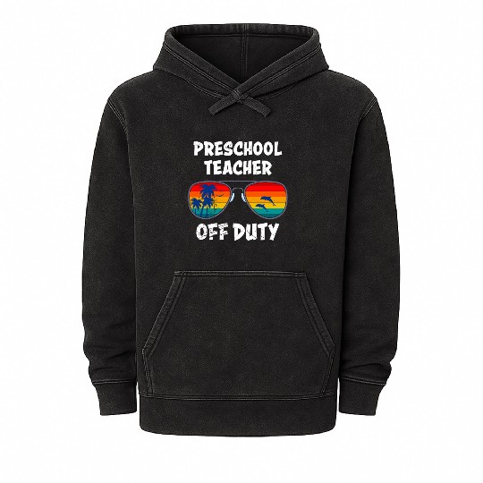 Preschool kindergarten educator off duty teacher Mineral Wash Hoodies