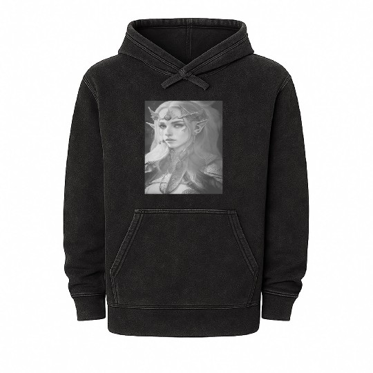 Fairy elf woman fantasy mysticism magic mythical e Mineral Wash Hoodies
