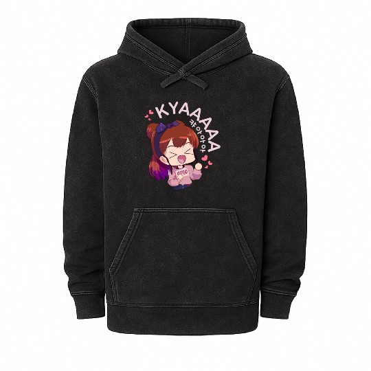 Kyaa Funny KPOP Anime Chibi Korean Pop Music Mineral Wash Hoodies