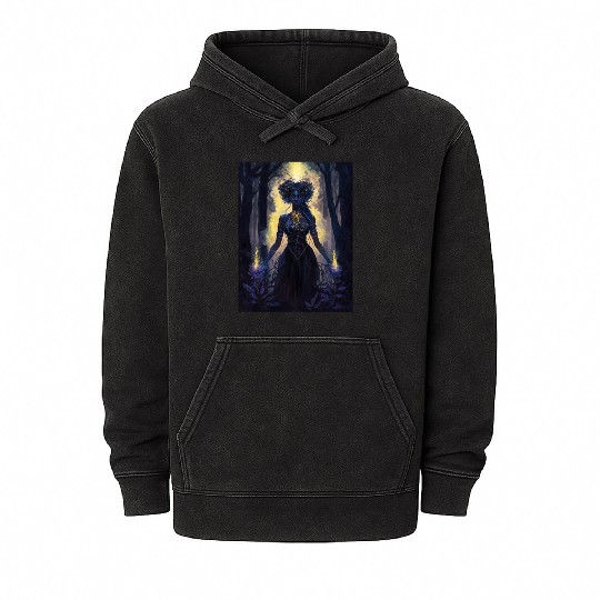 Black Nature Goddess - African American, Woodland Mineral Wash Hoodies