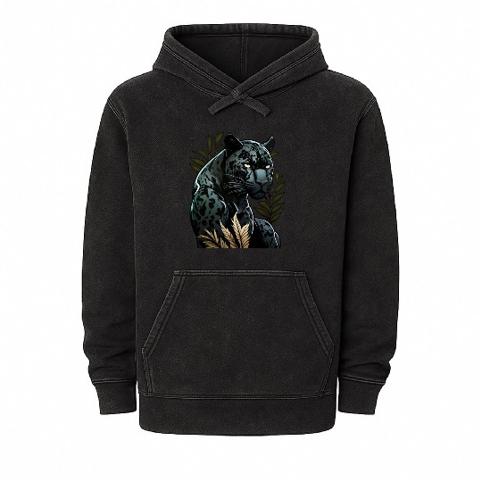 The power of the black panther Mineral Wash Hoodies