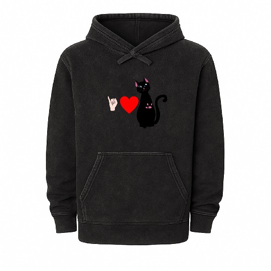 I love cats Mineral Wash Hoodies
