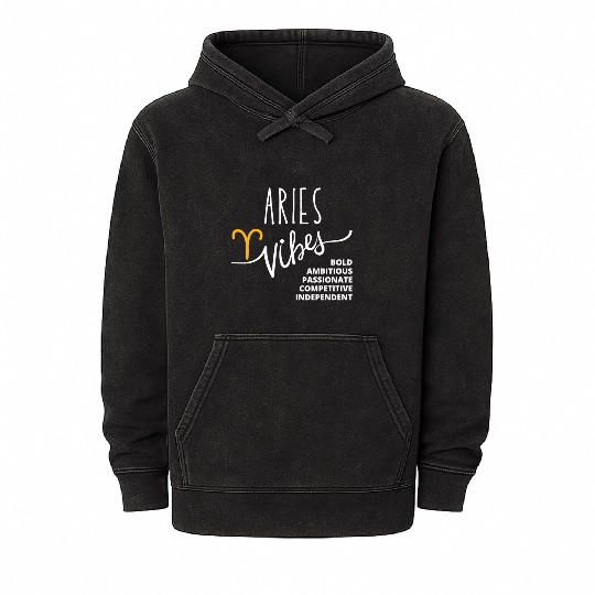 Aries: Embrace Your Fearless and Bold Nature Mineral Wash Hoodies