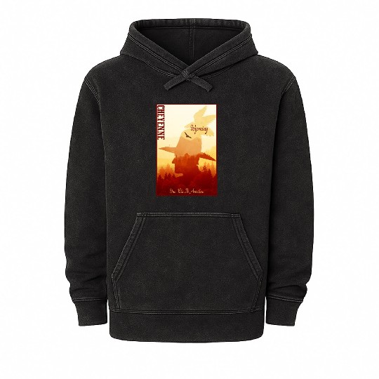 Cheyenne Wyoming wild west town Mineral Wash Hoodies