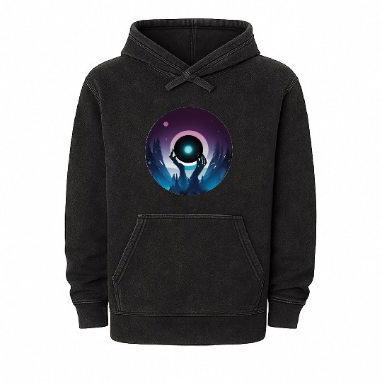 Hands of Nature Embracing the Watching Moon Mineral Wash Hoodies