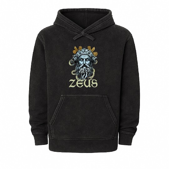Greek God Zeus Greece Ancient Mythology Mineral Wash Hoodies