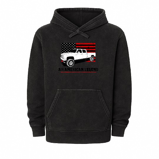 Lifted Square body truck American muscle Mineral Wash Hoodies 4x4