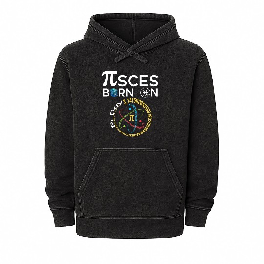 Pi Day Birthday Baby Born on Pi Day Pisces Mineral Wash Hoodies