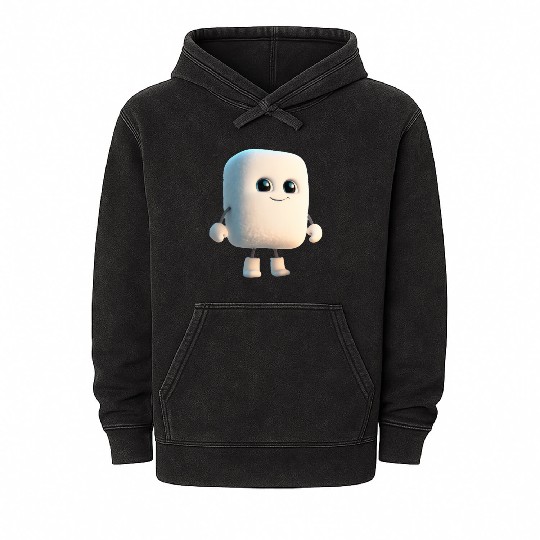 Cute marshmallow Mineral Wash Hoodies