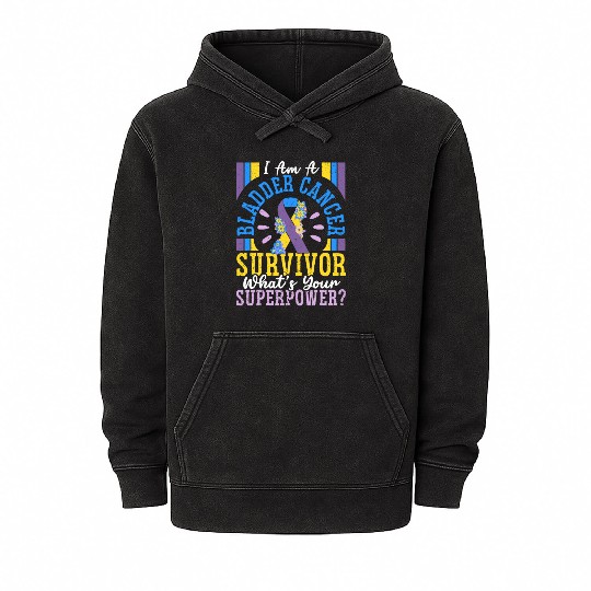 Bladder Cancer Survivor Bladder Cancer Awareness Mineral Wash Hoodies