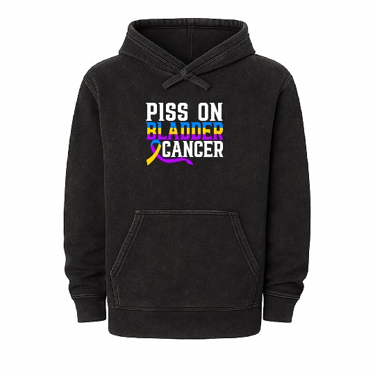 Piss On Bladder Cancer Awareness Month Mineral Wash Hoodies