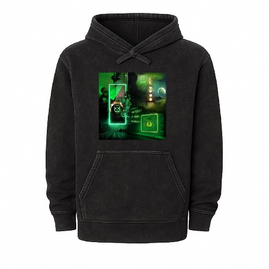 Neon Green Aesthetic Mineral Wash Hoodies