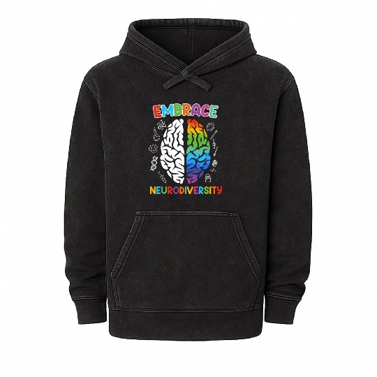 Autism Embrace Neurodiversity Autistics Mineral Wash Hoodies