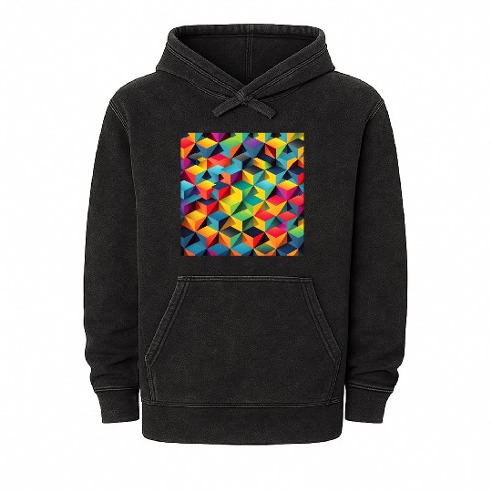 geometric psychedelic wallpaper Mineral Wash Hoodies