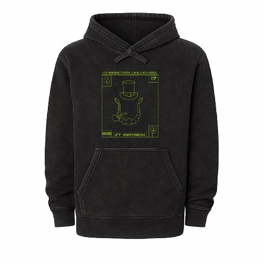 Happy st Patrick's day - character unlocked Mineral Wash Hoodies