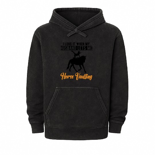 Funny Equestrian Horse Vaulting Wife Mineral Wash Hoodies