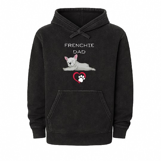 Frenchie Dad Classic Mineral Wash Hoodies