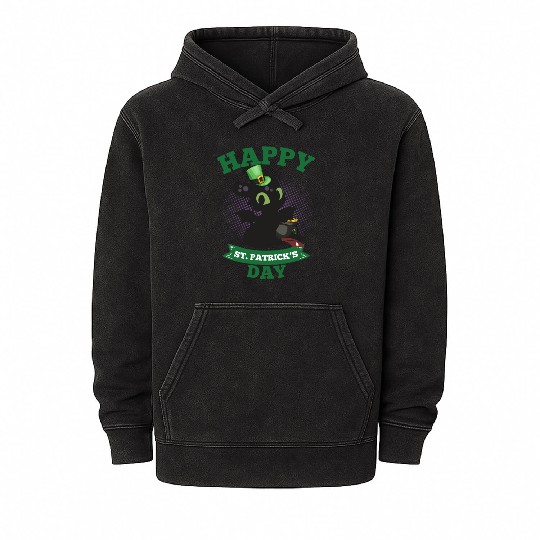 Happy St Patricks Day Toothless Mineral Wash Hoodies