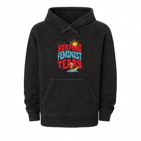 Surfing Liberal Tears Apparel Summer Time Mineral Wash Hoodies