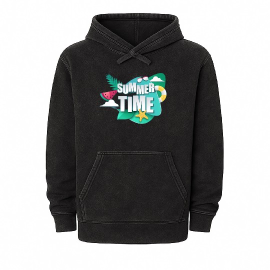 Summer Bliss in a Green Paradise: A Vibrant Portra Mineral Wash Hoodies