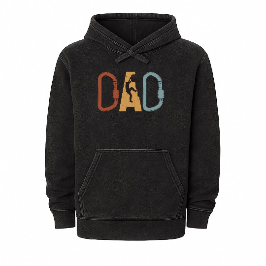 Mountain Climbing Dad Mountaineering Mineral Wash Hoodies