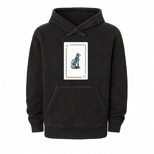 Cat Playing card Cat Lovers Gift Mineral Wash Hoodies