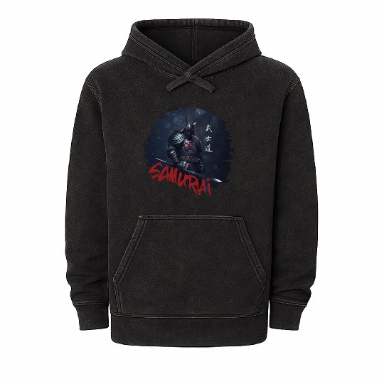 Samurai Warrior Mineral Wash Hoodies