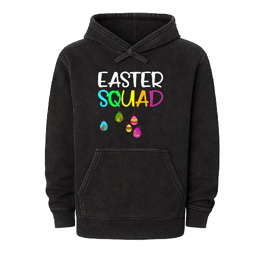 Easter Squad Family Matching Easter Day Bunny Egg Mineral Wash Hoodies
