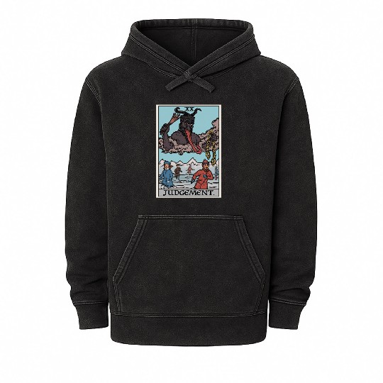 Judgement by Krampus Mineral Wash Hoodies